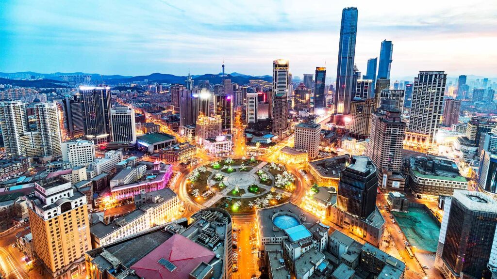 Zhongshan Square, centre of Dalian, China