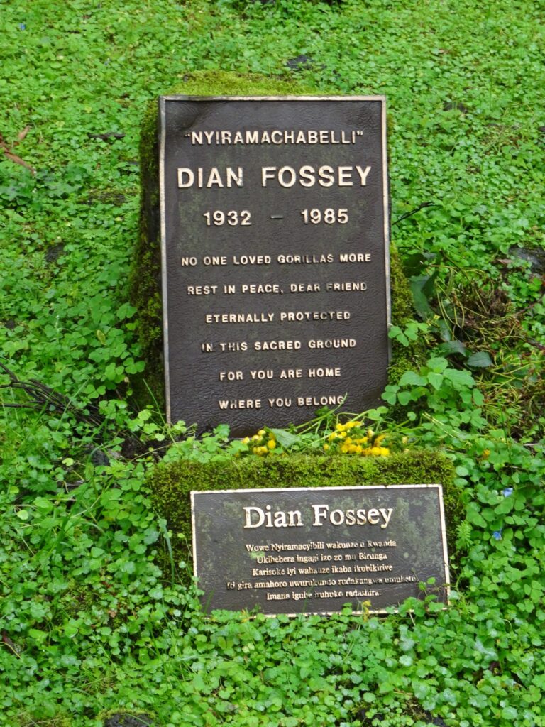 Dian Fossey's grave at the Karisoke Research Center in Rwanda.